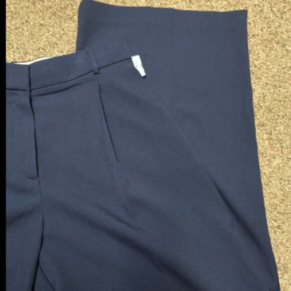 ANN TAYLOR PLEATED WIDE LEG TEXTURE DRAPE NAVY NIGHT SKY BLUE PANTS $129 14 - Picture 10 of 10
